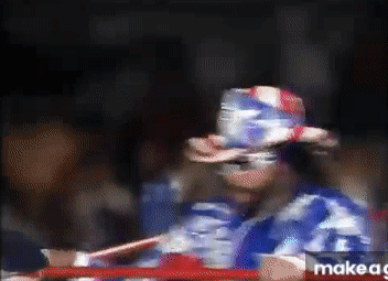 Man in Patriotic Hat With Makeag