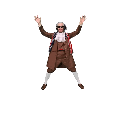 Man in Patriotic Outfit Jumping