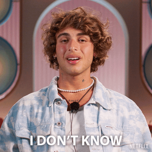 Man in Pearl Necklace Saying I Don't Know