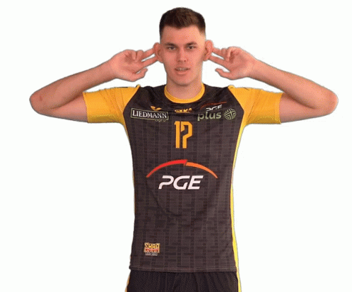 Man In PGE Jersey Covering Ears GIF