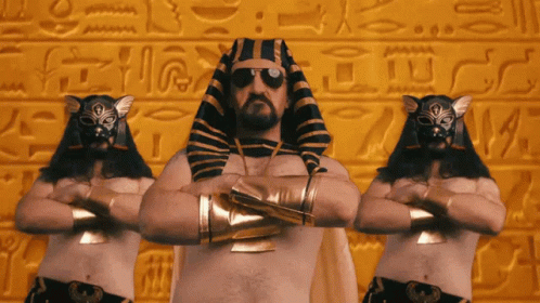 Man In Pharaoh Costume Crossed Arms GIF