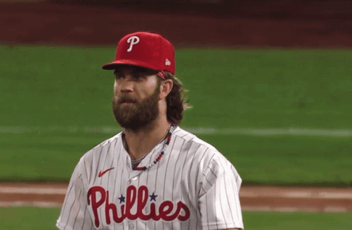 Man In Phillies Jersey And Red Hat GIF