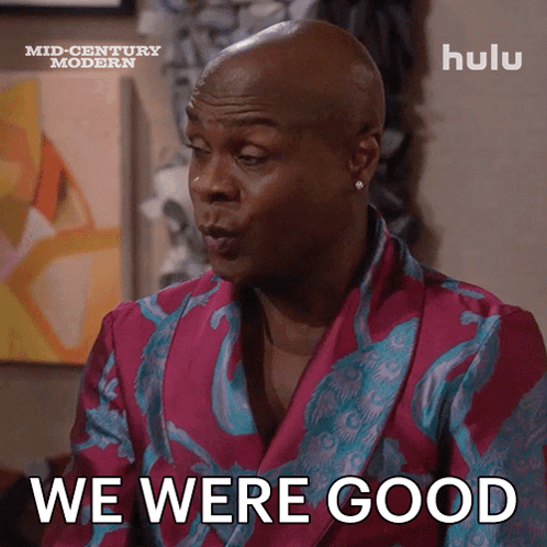 Man In Pink And Blue Robe Says We Were Good GIF