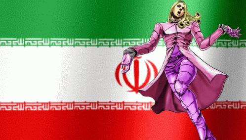 Man In Pink Coat In Front Of Flag GIF