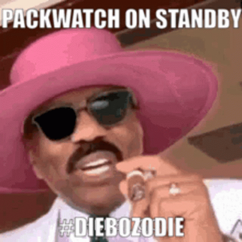 Man In Pink Hat Sunglasses Packwatch On Standby Diebozodie GIF