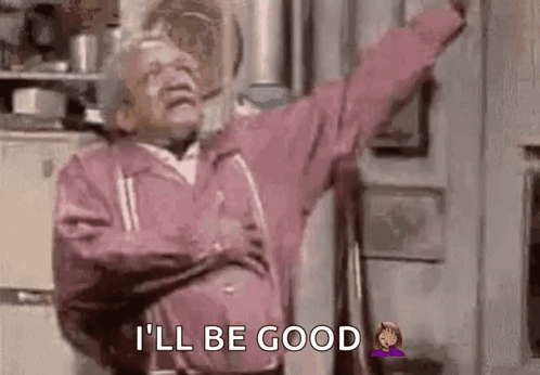 Man in Pink Jacket Saying Ill Be Good