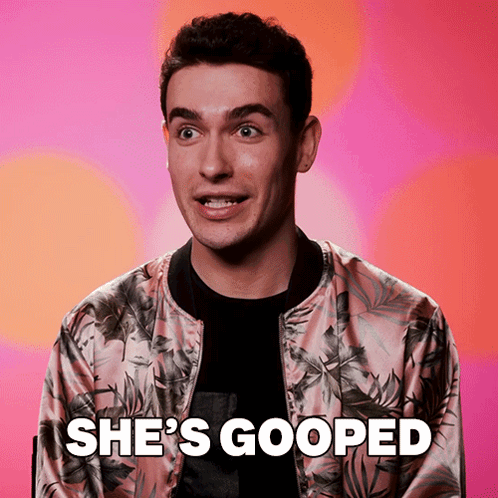 Man in Pink Jacket She's Gooped