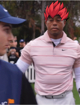 Man In Pink Nike Shirt With Cartoon Head GIF