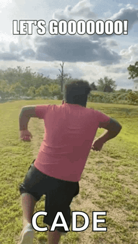 Man in Pink Shirt and Black Shorts Running