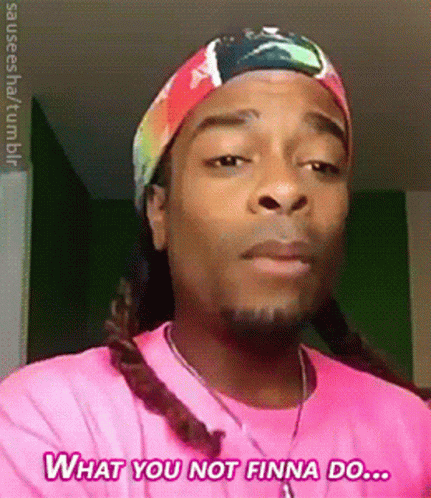 Man in Pink Shirt and Headband What You Not Finna Do