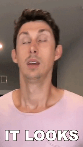 Man In Pink Shirt Funny Face Eyes Closed It Looks GIF