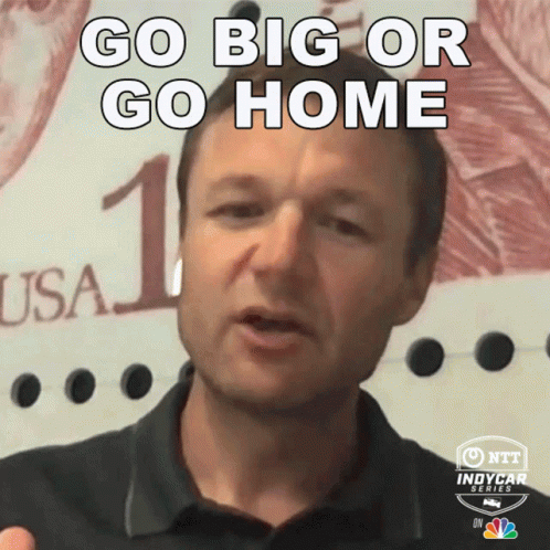 Man In Pink Shirt Go Big Or Go Home GIF