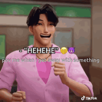 Man In Pink Shirt Laughing And Pointing GIF