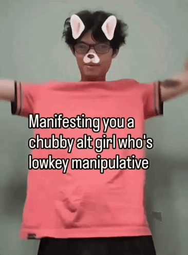 Man in Pink Shirt Manifesting You a Chubby Alt Girl Who's Low Key Manipulative