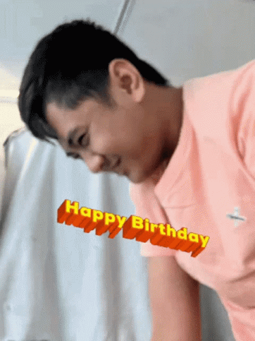 Man In Pink Shirt Saying Happy Birthday GIF