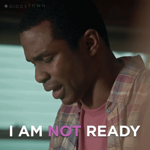 Man In Pink Shirt Saying I Am Not Ready GIF