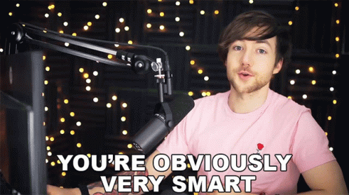 Man in Pink Shirt Saying You're Very Smart