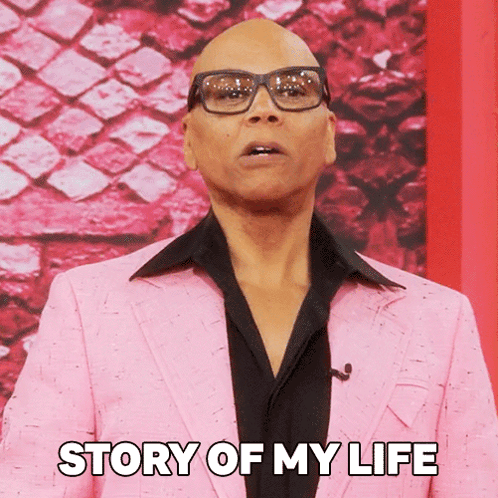 Man in Pink Suit Saying Story of My Life