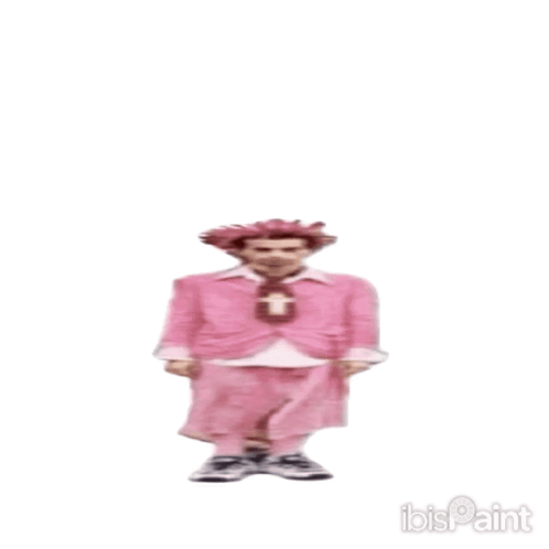 Man in Pink Suit With Cross Tie