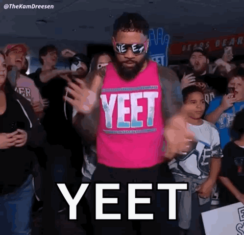 Man In Pink Yeet Shirt GIF