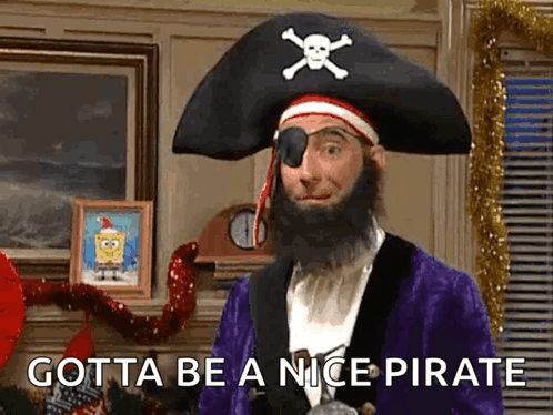 Man In Pirate Costume With Eye Patch And Beard