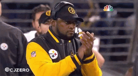 Man In Pittsburgh Steelers Jacket Clapping GIF