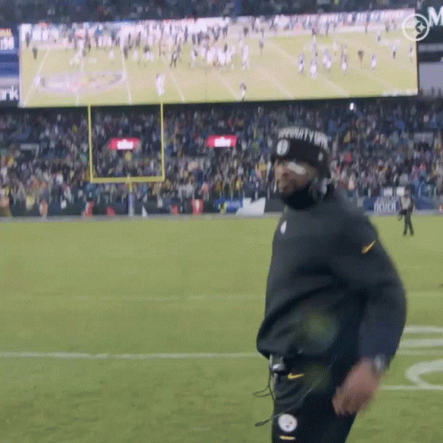 Man in Pittsburgh Steelers Uniform