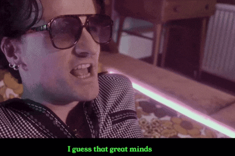 Man in Plaid Jacket and Sunglasses Saying I Guess That Great Minds