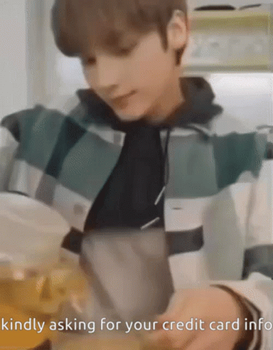 Man in Plaid Jacket Cooking Asking for Credit Card Info