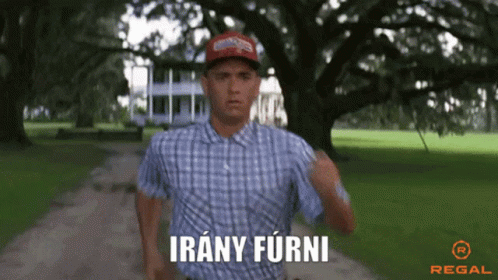 Man in Plaid Shirt and Red Hat Running Irany Furni