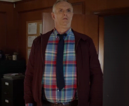 Man in Plaid Shirt and Tie Looking at Camera