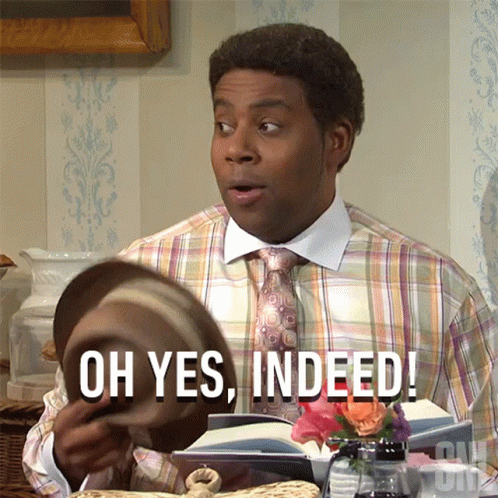 Man in Plaid Shirt and Tie Saying Oh Yes Indeed