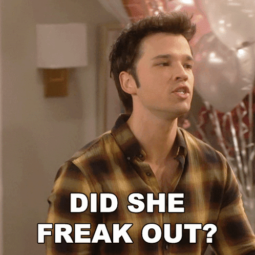 Man in Plaid Shirt Asking If She Freaked Out