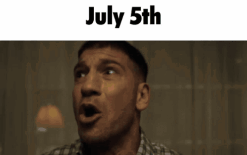 Man in Plaid Shirt Crying July 5th