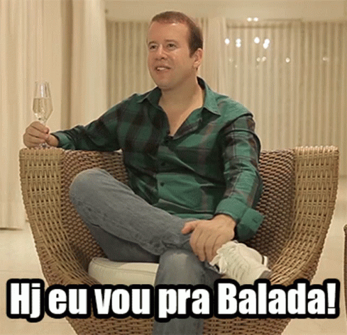 Man in Plaid Shirt Holding Champagne With Hj Eu Vou Pra Balada
