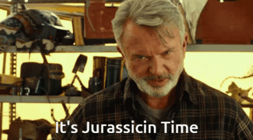 Man In Plaid Shirt It's Jurassicin Time GIF