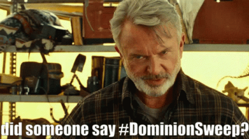 Man In Plaid Shirt Saying Did Someone Say #Dominionsweep GIF