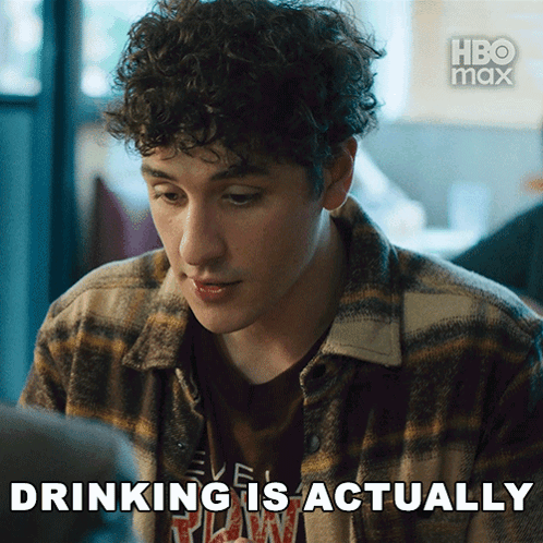 Man In Plaid Shirt Saying Drinking GIF