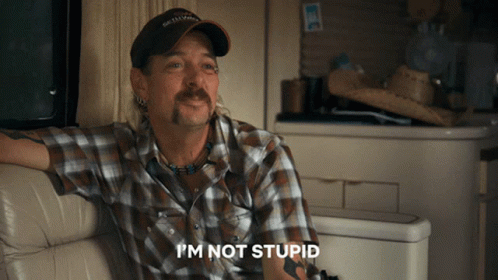 Man in Plaid Shirt Saying I'm Not Stupid