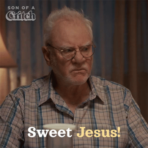 Man In Plaid Shirt Saying Sweet Jesus GIF