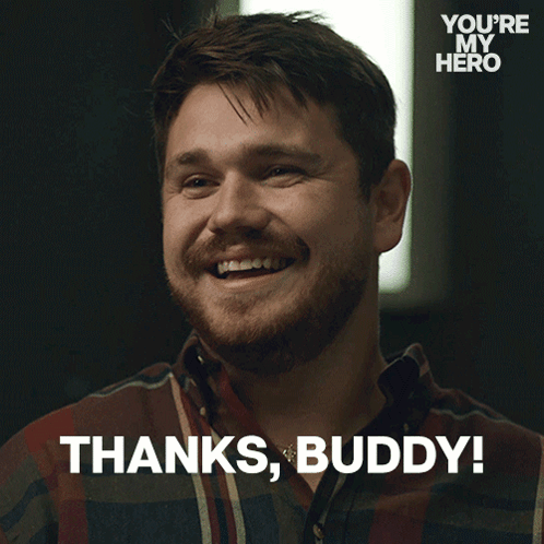Man in Plaid Shirt Saying Thanks Buddy