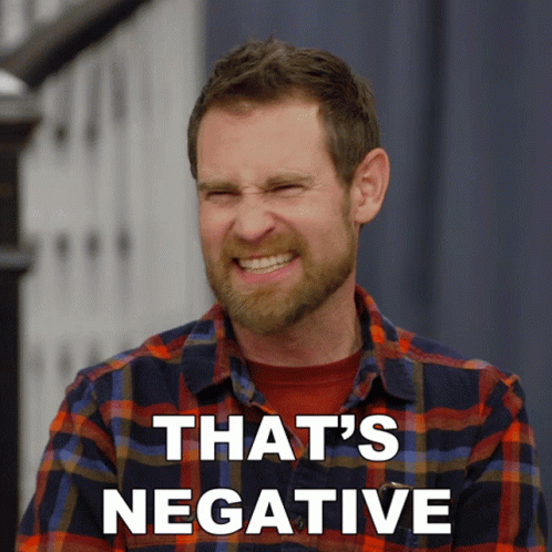 Man In Plaid Shirt Saying That's Negative GIF