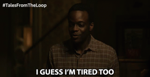 Man in Plaid Shirt Saying Tired
