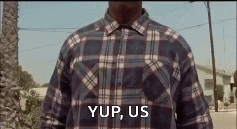 Man In Plaid Shirt Saying Yup Us GIF