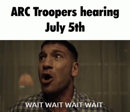 Man in Plaid Shirt Says Arc Troopers Hearing July 5th