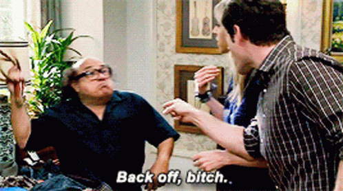 Man In Plaid Shirt Says Back Off Bitch GIF