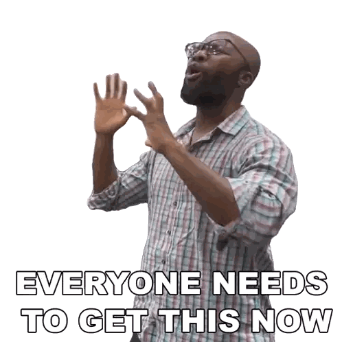 Man in Plaid Shirt Urging Everyone
