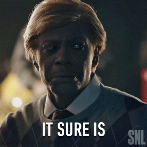 Man In Plaid Sweater And Tie Says It Sure Is GIF