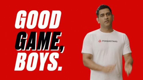 Man in PokerStars Shirt on Red Background