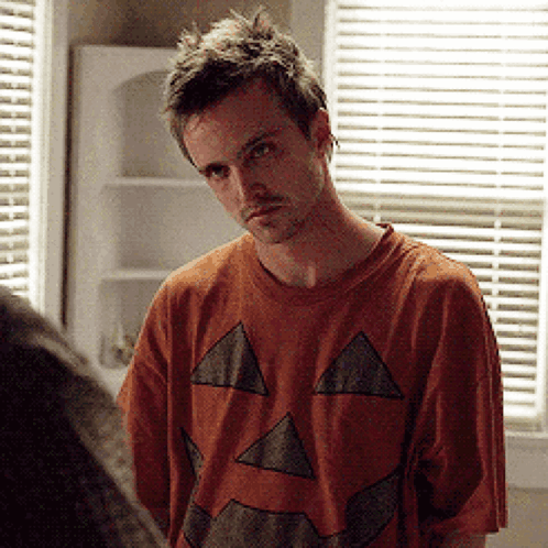 Man In Pumpkin T-Shirt GIF